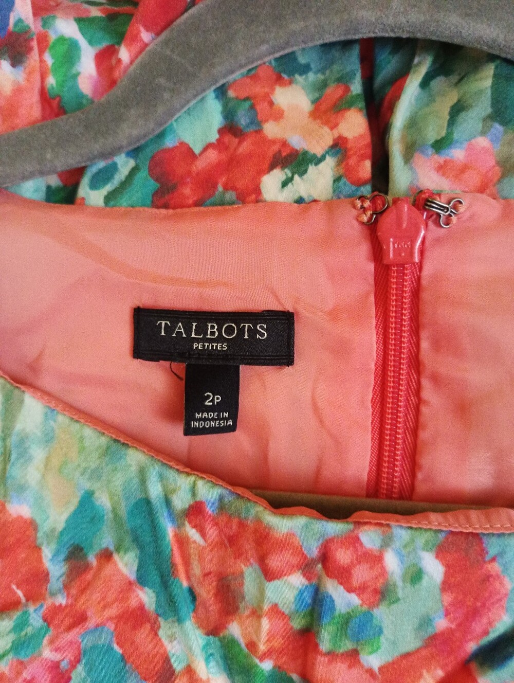 2P Orange And Green Talbots Pleated Sundress - Picture 3 of 5
